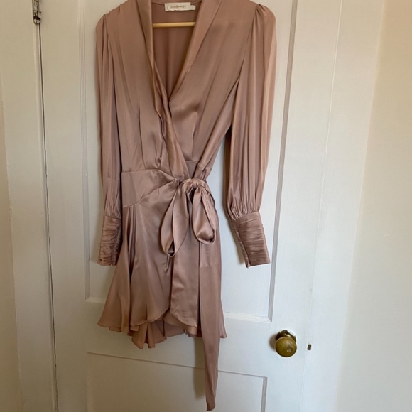 Zimmermann silk wrap mini dress- petal size 1 - Picture 3 of 6